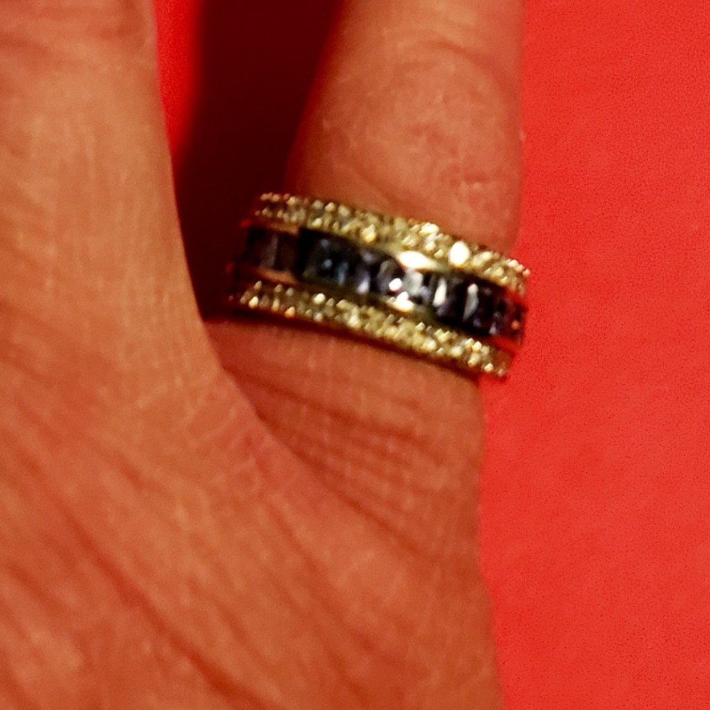 Vintage 25 Ct Round Simulated Amethyst  Diamond Ring